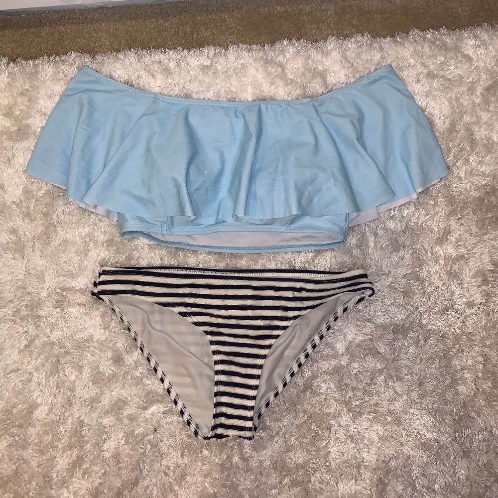 Blue Bikini Off the shoulder top